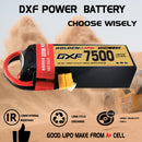 DXF Lipo Battery 4S HV 15.2V 7500mAh 150C GoldSeries Graphene Softcase with EC5 / T / TRX / XT60 / XT90 / XT150 / Q8s Plug for RC 1/8 1/10 Buggy Truck Car Off-Road Drone