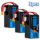 DXF 12S 44.4V 81000mAh 5C Soft Case LiPo Battery with 8AWG Wire for Toy Cars, Boats, UAVs & Drones (1-6 Pack)