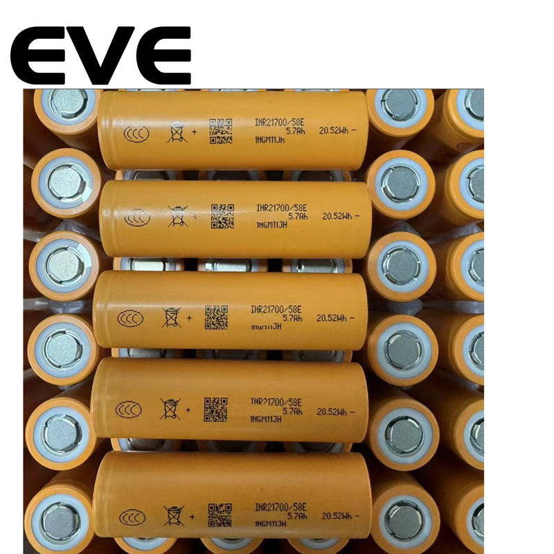 EVE Real Rated Li-ion 21700 Cell 58E 5800mAh 3.6V 3C Rechargeable 21700 58e