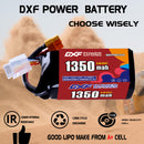 DXF 1350mAh 4S 140C 14.8V Lipo Battery Pack for FPV LiPo Battery