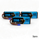 DXF BLUE Series 3S 11.1V 7200mAh 80C Hardcase LiPo Battery with EC5 Plug for 1/8 1/10 RC Car Truck (1-6 Pack)