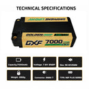 DXF LiPo Battery 2S2P HV 7.6V 7000mAh 140C Graphene NGP Plus Gold Version with 5mm Bullet / EC5 / T / TRX / XT60 / XT90 / XT150 / Q8s Plug for RC 1/10 1/8 Scale Car Racing