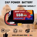 DXF 550mAh 2S 60C 7.4V Lipo Battery Pack for FPV LiPo Battery
