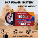 DXF 1100mAh 6S 120C 22.8V Lipo Battery Pack for FPV LiPo Battery