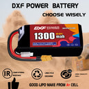 DXF LiPo Battery 2S HV 7.6V 1300mAh 60C with PH2.0 / JST / XT30 / SM / XT60 / EC5 / XT90 for FPV Drone Whoop Micro Racing