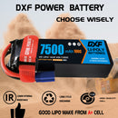 (CA)DXF Lipo Battery 4S 14.8V 7500mAh 100C/200C SoftCase Lipo Battery for RC HPI HSP 1/8 1/10 Buggy RC Car Truck