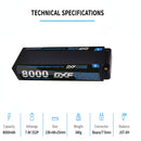 DXF LiPo Battery 2S2P 7.4V 8000mAh 110C Graphene with 5mm Bullet / EC5 / T / TRX / XT60 / XT90 / XT150 / Q8s Plug for RC 1/10 Touring Car Racing