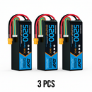 DXF 6S 22.2V 5200mAh 80C Softcase LiPo Battery with XT60 & 10AWG Wire for 1/8 RC Cars (1-6 Pack)