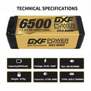 DXF Lipo Battery 4S 15.2V 6500MAH 140C GoldSeries  LCG 5MM Graphene lipo Hardcase with EC5 and XT90 Plug for Rc 1/8 1/10 Buggy Truck Car Off-Road Drone