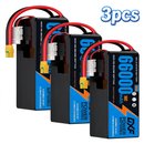 DXF 6S 22.2V 66000mAh 10C Soft Case LiPo Battery with 8AWG Wire for Toy Cars, Boats, UAVs & Drones (1-6 Pack)