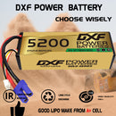 DXF LiPo Battery 3S 11.1V 5200mAh 100C Graphene Softcase Gold with EC5 / T / TRX / XT60 / XT90 / XT150 / Q8s Plug for RC 1/8 1/10 Buggy Truck Car Off-Road Drone