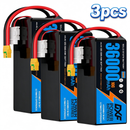 DXF SEMI-SOLID 12S 44.4V 36000mAh 10C Soft Case LiPo Battery with 8AWG Wire for Toy Cars, Boats, UAVs & Drones (1-6 Pack)