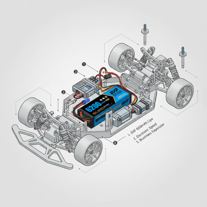 DXF 3S LiPo Battery 11.1V 6200mAh 80C Hardcase with EC5- Premium Power for RC Cars & Drones