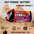 DXF 2200mAh 4S 120C 14.8V Lipo Battery Pack for FPV LiPo Battery