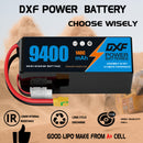 DXF LiPo Battery 6S HV 22.8V 9400mAh 140C Graphene Softcase Gold with EC5 / T / TRX / XT60 / XT90 / XT150 / Q8s Plug for RC 1/8 1/10 Buggy Truck Car Off-Road Drone
