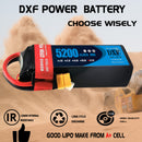 (GE)DXF 6S Lipo Battery 22.2V 80C 5200mAh Soft Case Battery with XT60 Connector for Car Truck Tank RC Buggy Truggy Racing Hobby