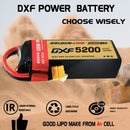 DXF Lipo Battery 5S 18.5V 5200mAh 100C Graphene Softcase with EC5 / T / TRX / XT60 / XT90 / XT150 / Q8s Plug for RC 1/8 1/10 Buggy Truck Car Off-Road Drone