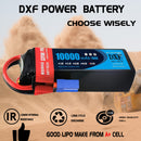 (ES)DXF 6S Lipo Battery 22.2V 100C10000mAh Soft Case Battery with EC5 Connector for Car Truck Tank RC Buggy Truggy Racing Hobby