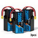 DXF SEMI-SOLID 12S 44.4V 25000mAh 10C Soft Case LiPo Battery with 8AWG Wire for Toy Cars, Boats, UAVs & Drones (1-6 Pack)