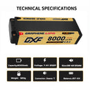 DXF 2S 7.4V 8000mAh 130C Golden NGP Graphene LiPo Hardcase Battery with 12AWG 5mm Bullet to Deans Plug for 1/8 1/10 RC Car Truck Boat Drone (1-6 Pack Available)