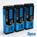 DXF 2S 7.4V 8000mAh 140C Blue Label Graphene LiPo Hardcase Battery with 12AWG 5mm Bullet to Deans Plug for 1/8 1/10 RC Car Truck Boat Drone (1-6 Pack Available)