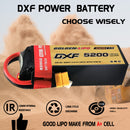 (CN)DXF 6S Lipo Battery 22.2V 150C 5200mAh Soft Case Battery with EC5 XT90 Connector for Car Truck Tank RC Buggy Truggy Racing Hobby