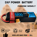 DXF Lipo Battery 3S 11.1V 5200mAh 80C Graphene Softcase with EC5 / T / TRX / XT60 / XT90 / XT150 / Q8s Plug for RC 1/8 1/10 Buggy Truck Car Off-Road Drone