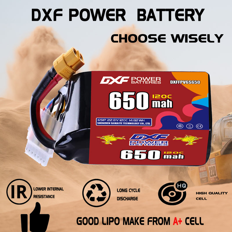 DXF 880mAh 6S 150C 22.8V Lipo Battery Pack for FPV LiPo Battery