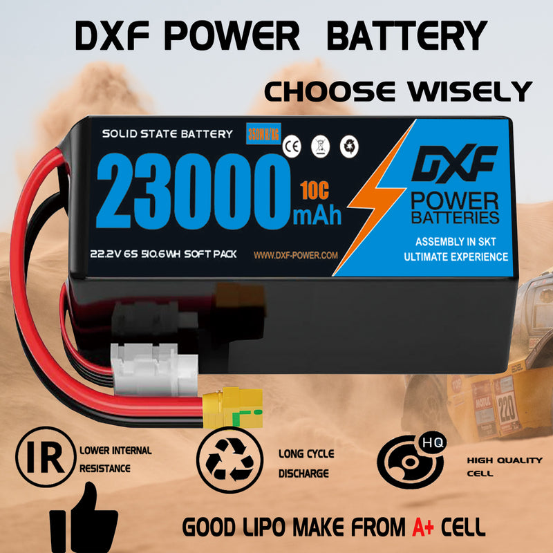 (CN)DXF 12S Lipo Battery 44.4V 10C 23000mAh Soft Case Battery  for Drone UAV FPV Car Truck Tank RC Semi solidstate Battery Racing Hobby