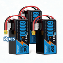 DXF 6S 22.2V 60000mAh 5C Soft Case LiPo Battery with 8AWG Wire for Toy Cars, Boats, UAVs & Drones (1-6 Pack)