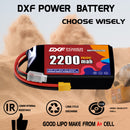 DXF 2200mAh 3S 150C 11.1V Lipo Battery Pack for FPV LiPo Battery