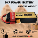 DXF LiPo Battery 3S 11.1V 9500mAh 150C Graphene Softcase with EC5 / T / TRX / XT60 / XT90 / XT150 / Q8s Plug for RC 1/8 1/10 Buggy Truck Car Off-Road Drone