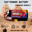 DXF 1050mAh 3S 150C 11.1V Lipo Battery Pack for FPV LiPo Battery