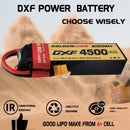 DXF Lipo Battery 2S 7.4V 4500mAh 140C GoldSeries Graphene Softcase with EC5 / T / TRX / XT60 / XT90 / XT150 / Q8s Plug for RC 1/8 1/10 Buggy Truck Car Off-Road Drone