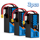 DXF SEMI-SOLID 14S 51.8V 80000mAh 10C Soft Case LiPo Battery with 8AWG Wire for Toy Cars, Boats, UAVs & Drones (1-6 Pack)