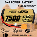 DXF LiPo Battery 4S HV 15.2V 7500mAh 150C Graphene Softcase with EC5 / T / TRX / XT60 / XT90 / XT150 / Q8s Plug for RC 1/8 1/10 Buggy Truck Car Off-Road Drone