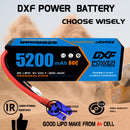 (UK)DXF Lipo Battery 3S 11.1V 5200MAH 80C Blue Series lipo Hardcase with EC5 Plug for Rc 1/8 1/10 Buggy Truck Car Off-Road Drone