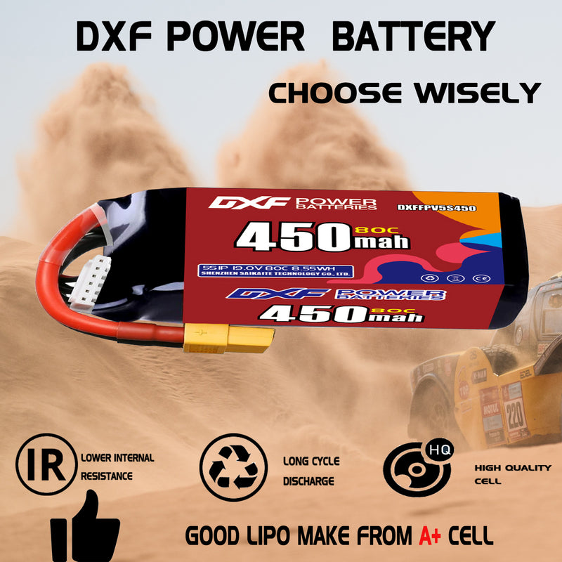 DXF 520mAh 5S 80C 19.0V Lipo Battery Pack for FPV LiPo Battery