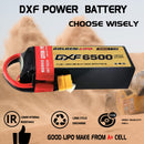 DXF Lipo Battery 4S 14.8V 6500mAh 150C Graphene Softcase with EC5 / T / TRX / XT60 / XT90 / XT150 / Q8s Plug for RC 1/8 1/10 Buggy Truck Car Off-Road Drone