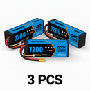 DXF 3S 11.1V 7200mAh 80C Hardcase LiPo Battery with 10AWG XT90 for 1/8 1/10 RC Cars, Trucks, Buggies (1-6 Pack Available)