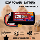 DXF 2S 7.4V 2200mAh 100C LiPo Battery for FPV Micro Drones (PH2.0 / JST / XT30 / SM / XT60 / EC5 / XT90 Options)