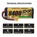 DXF LiPo Battery 4S 14.8V 8400mAh 140C Graphene Softcase with EC5 / T / TRX / XT60 / XT90 / XT150 / Q8s Plug for RC 1/8 1/10 Buggy Truck Car Off-Road Drone