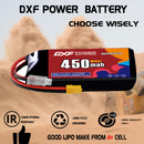 DXF LiPo Battery 3S 11.1V 450mAh 80C with PH2.0 / JST / XT30 / SM / XT60 / EC5 / XT90 for FPV Drone Whoop Micro Racing