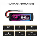 DXF NiMH Battery 6S 7.2V 3600mAh with Tamiya / EC3 / T-Plug / XT60 Connector for RC 1/10 Car Truck Buggy