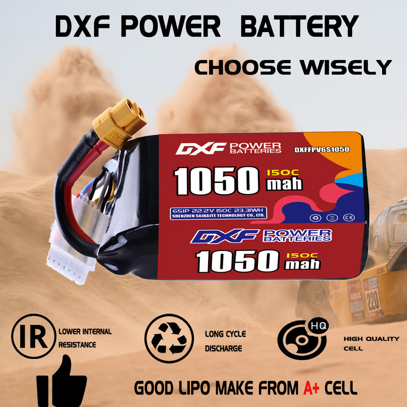 DXF 1400mAh 6S 150C 22.2V Lipo Battery Pack for FPV LiPo Battery