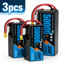 DXF 6S 22.2V 50000mAh 5C Soft Case LiPo Battery with 8AWG Wire for Toy Cars, Boats, UAVs & Drones (1-6 Pack)