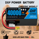 DXF SEMI-SOLID 12S 44.4V 40000mAh 10C Soft Case LiPo Battery with 8AWG Wire for Toy Cars, Boats, UAVs & Drones (1-6 Pack)