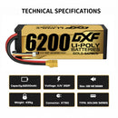 DXF 리포 배터리 4S 15.2V 9200MAH 130C 골드시리즈 그래핀 리포 하드케이스 (EC5 및 XT90 플러그 포함) Rc 1/8 1/10 버기 트럭 자동차 오프로드 드론용