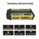 DXF LiPo Battery 2S2P HV 7.6V 6300mAh 130C Graphene NGP Plus Gold Version with 5mm Bullet / EC5 / T / TRX / XT60 / XT90 / XT150 / Q8s Plug for RC 1/10 1/8 Scale Car Racing