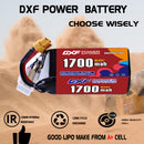 DXF 1700mAh 6S 60C 22.8V Lipo Battery Pack for FPV LiPo Battery